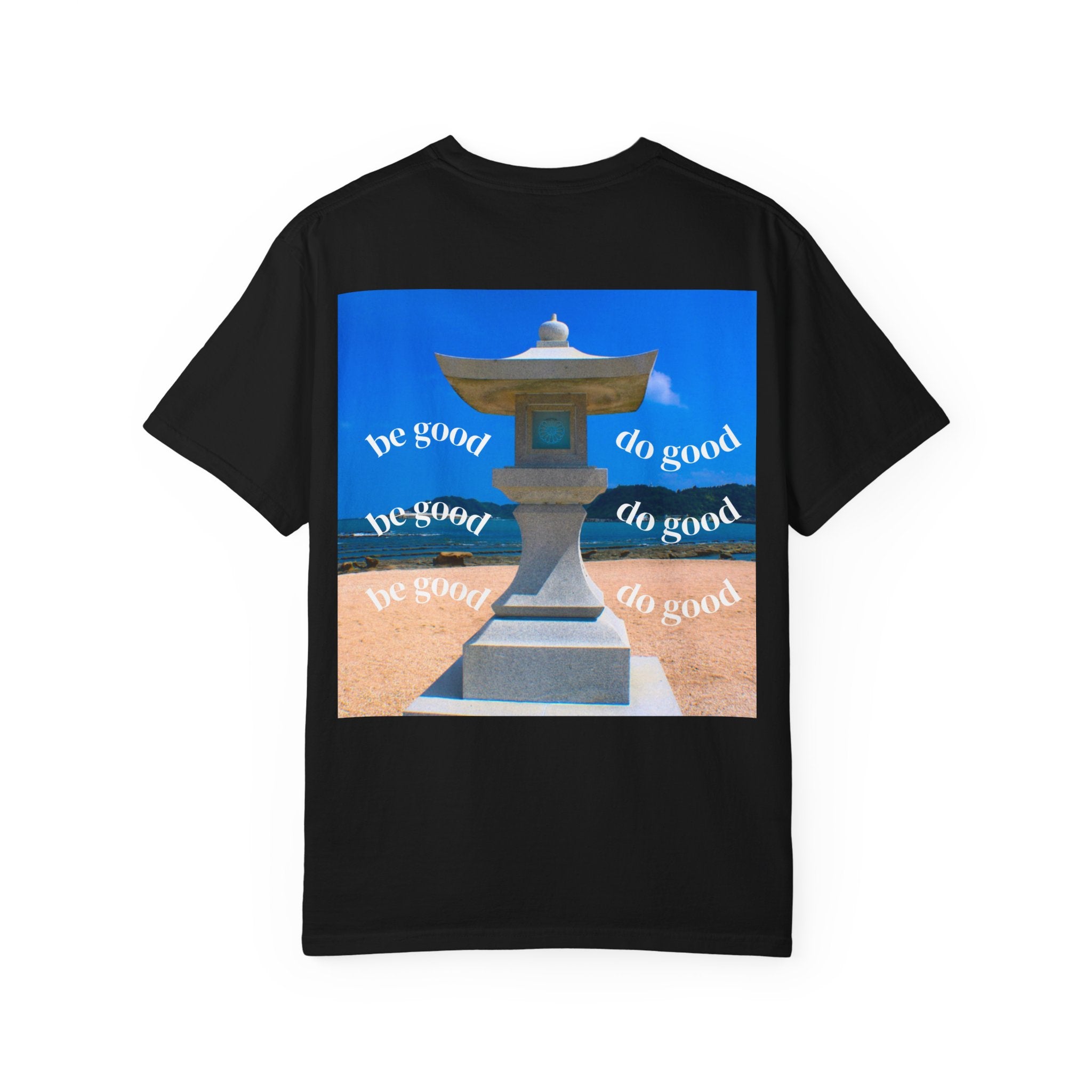 Be Good Do Good Tee — 'Peak Delusion' Script Chest & Lantern Back Graphic T-Shirt