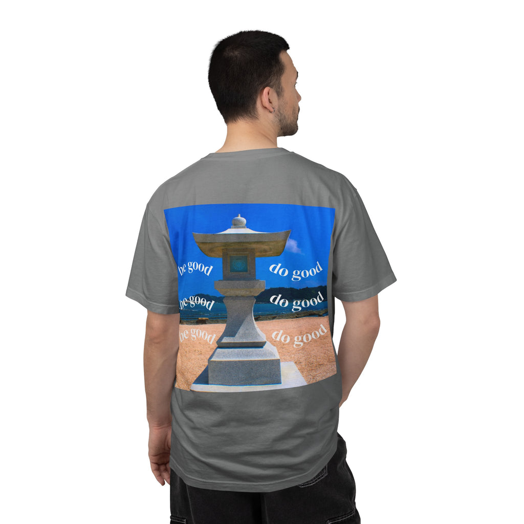 Be Good Do Good Tee — 'Peak Delusion' Script Chest & Lantern Back Graphic T-Shirt