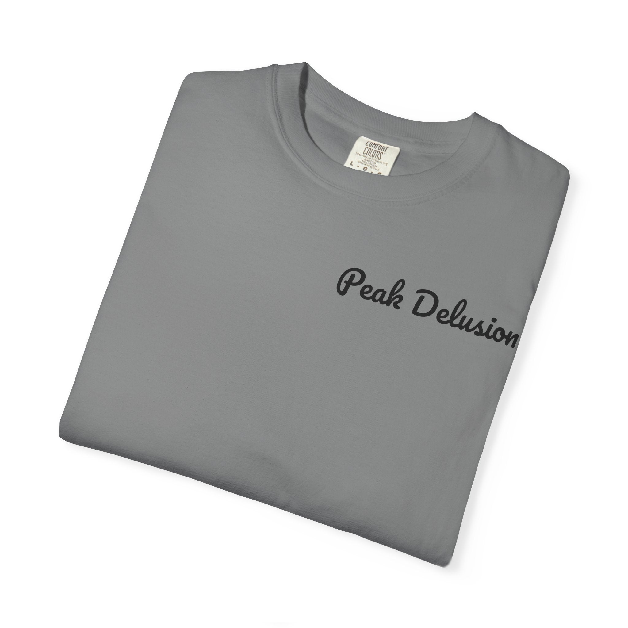 Be Good Do Good Tee — 'Peak Delusion' Script Chest & Lantern Back Graphic T-Shirt