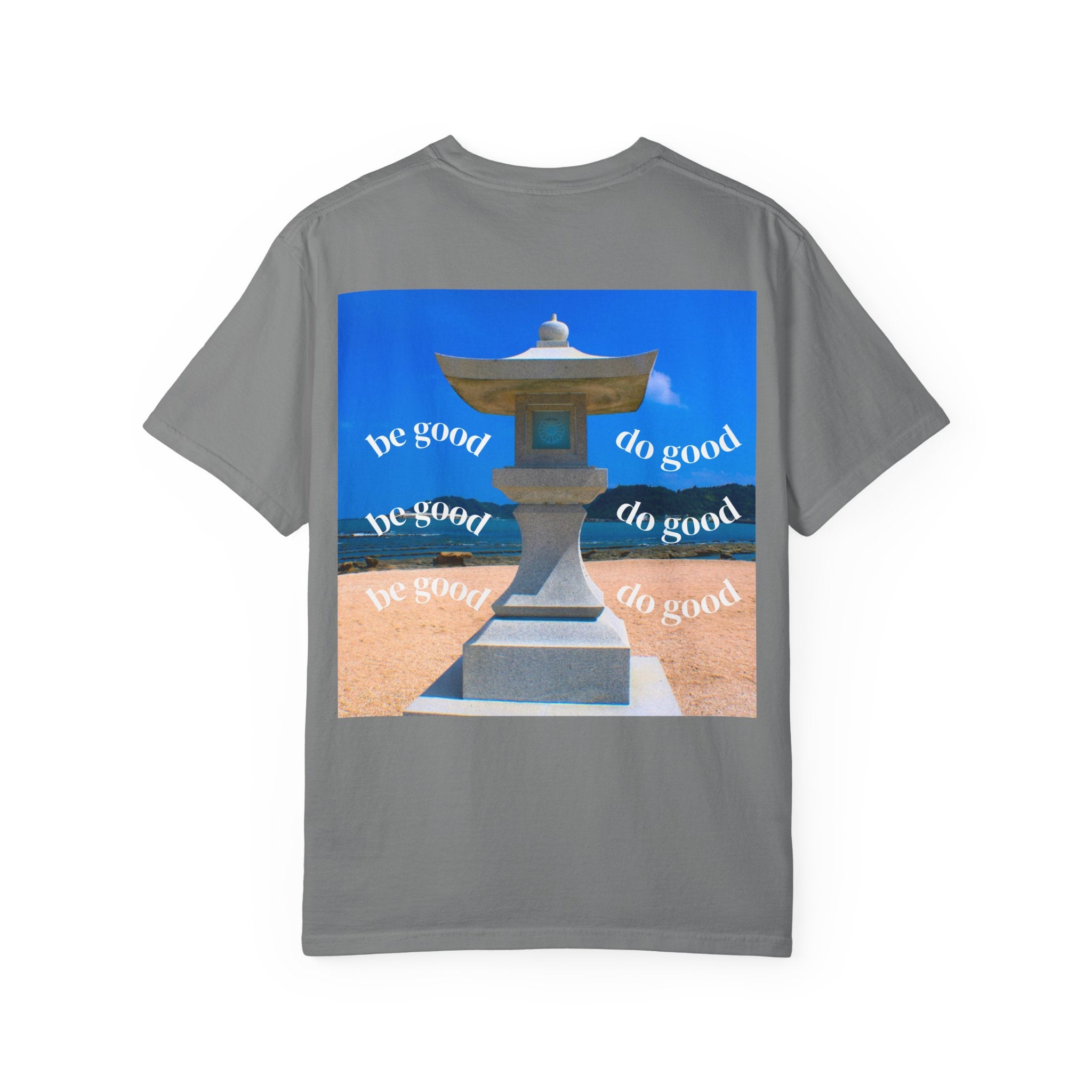 Be Good Do Good Tee — 'Peak Delusion' Script Chest & Lantern Back Graphic T-Shirt