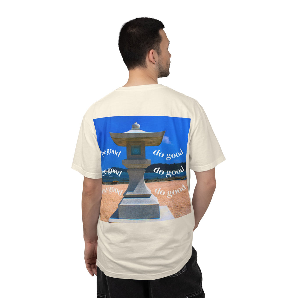 Be Good Do Good Tee — 'Peak Delusion' Script Chest & Lantern Back Graphic T-Shirt