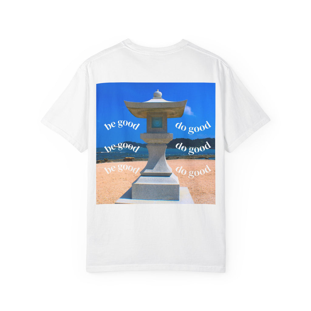 Be Good Do Good Tee — 'Peak Delusion' Script Chest & Lantern Back Graphic T-Shirt