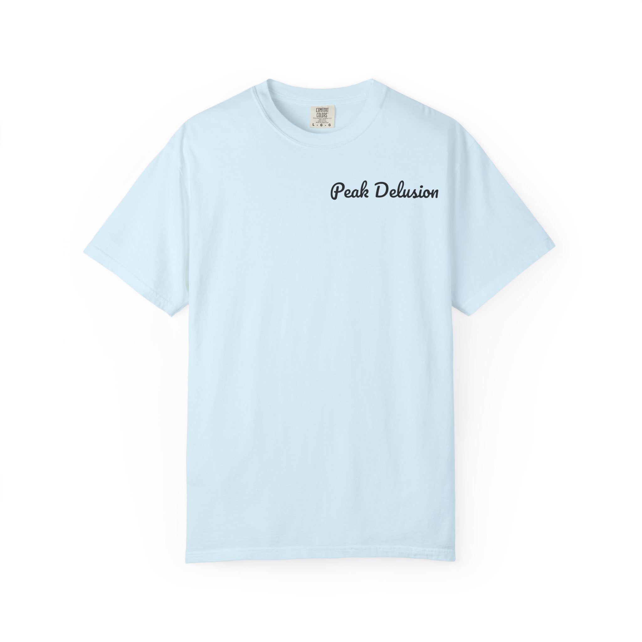 Be Good Do Good Tee — 'Peak Delusion' Script Chest & Lantern Back Graphic T-Shirt