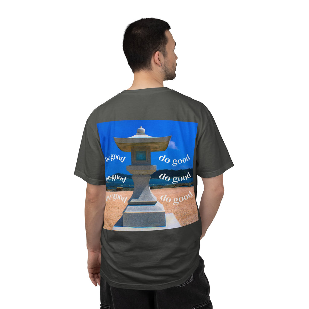 Be Good Do Good Tee — 'Peak Delusion' Script Chest & Lantern Back Graphic T-Shirt