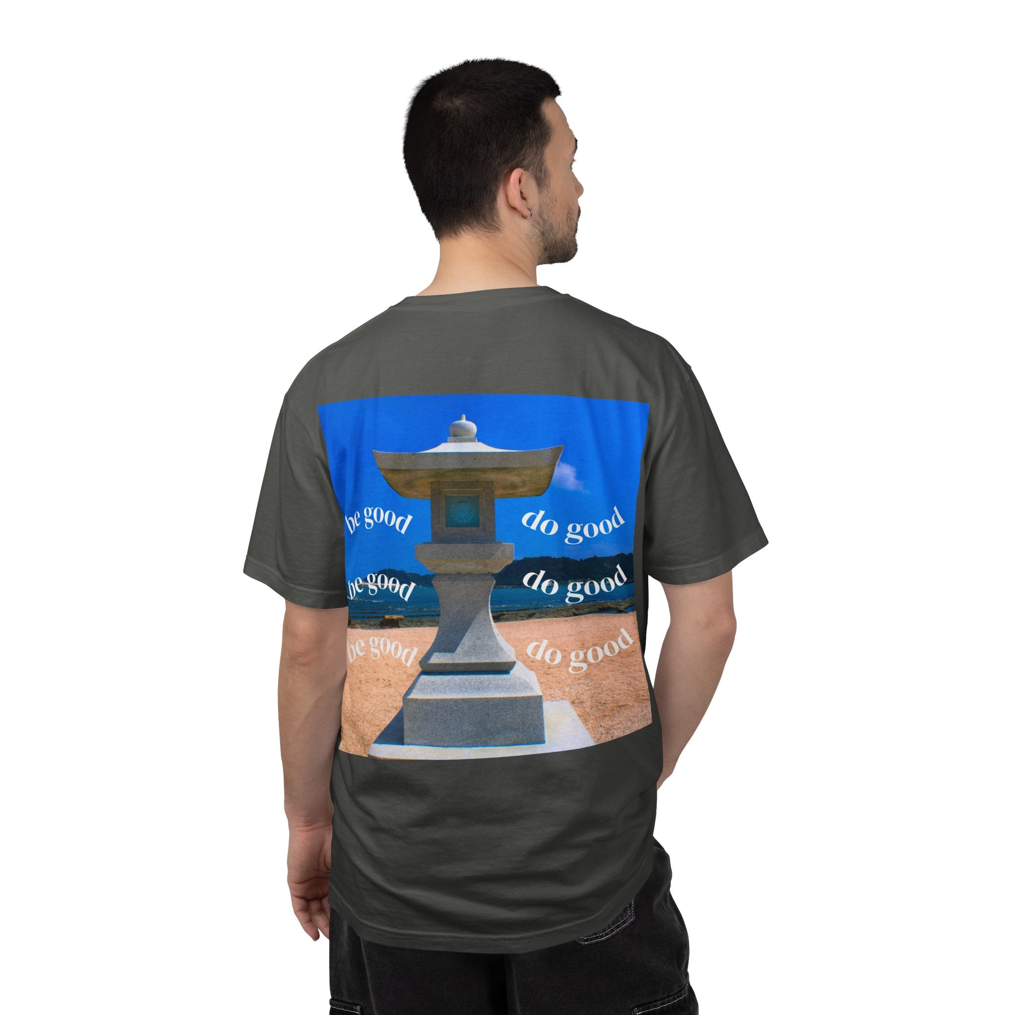 Be Good Do Good Tee — 'Peak Delusion' Script Chest & Lantern Back Graphic T-Shirt