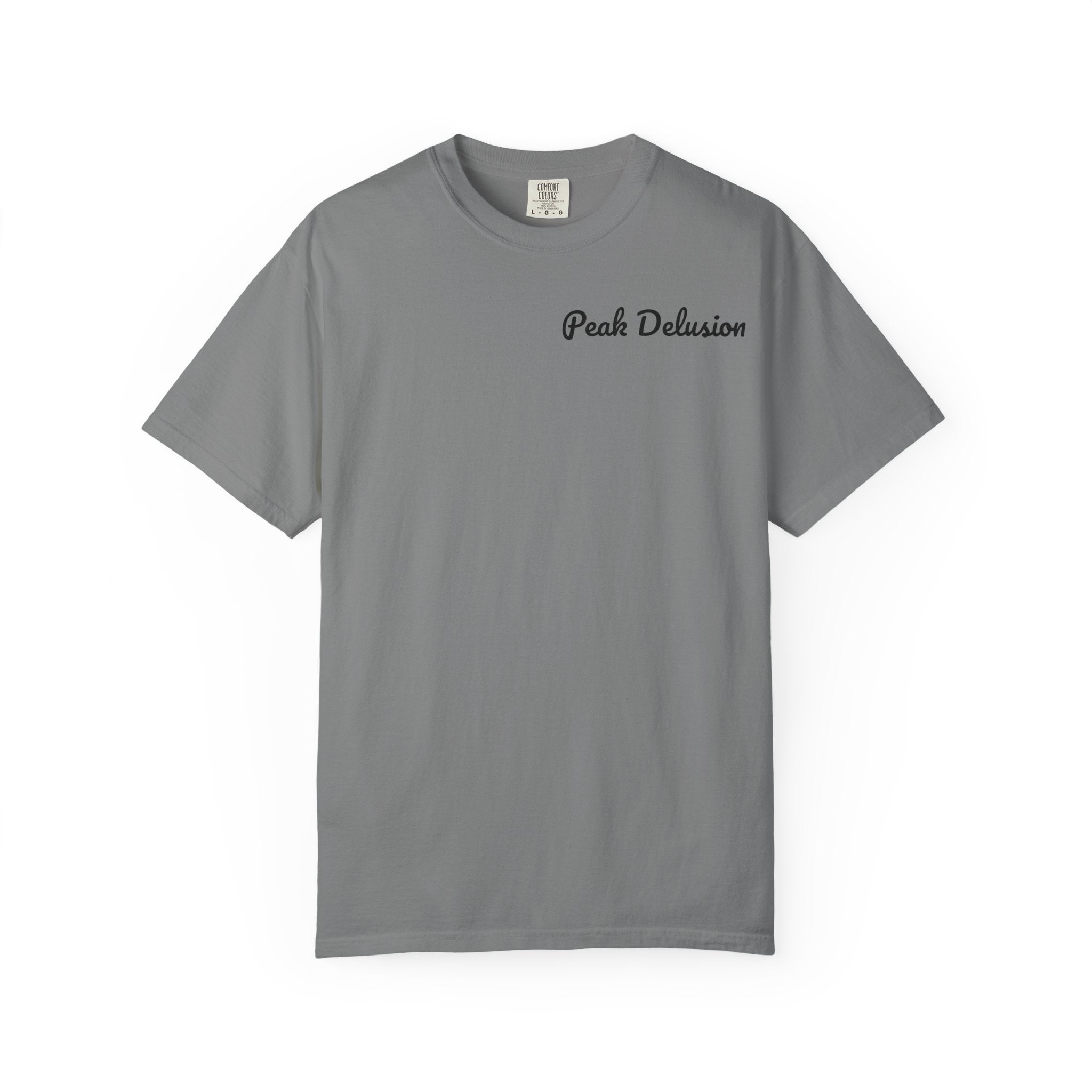 Be Good Do Good Tee — 'Peak Delusion' Script Chest & Lantern Back Graphic T-Shirt