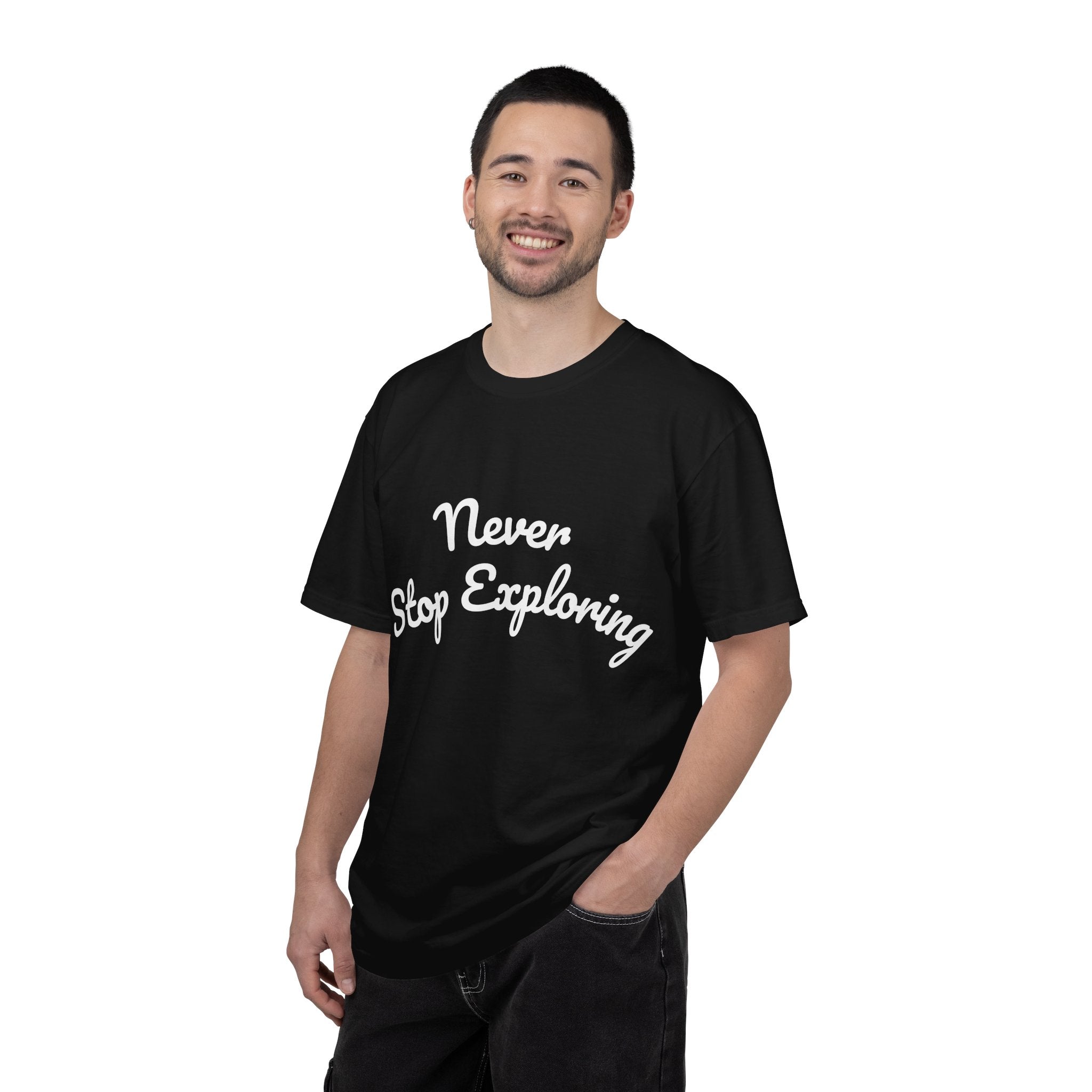 Never Stop Exploring T-Shirt — "Because one day you might miss it" Beach Graphic Tee