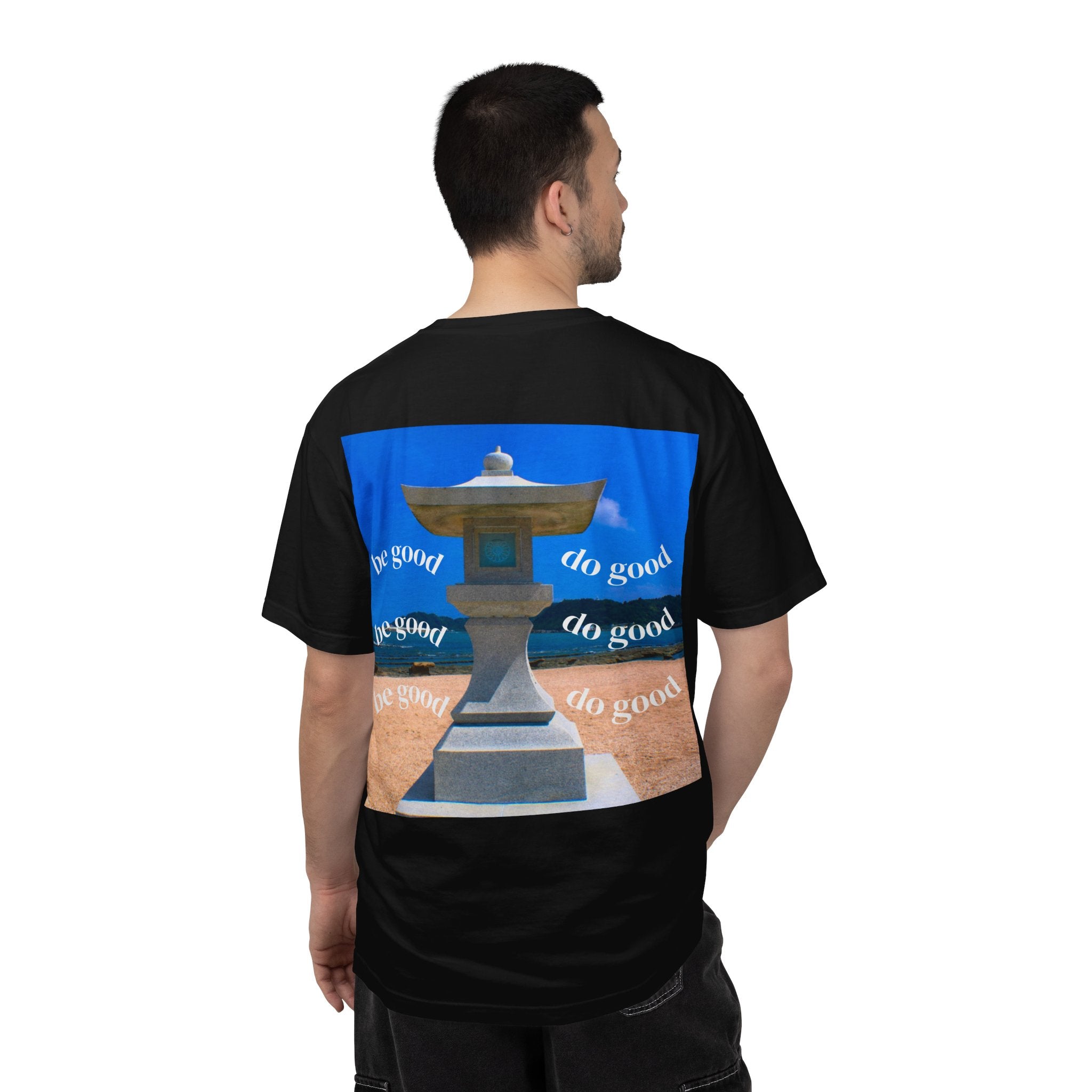 Be Good Do Good Tee — 'Peak Delusion' Script Chest & Lantern Back Graphic T-Shirt