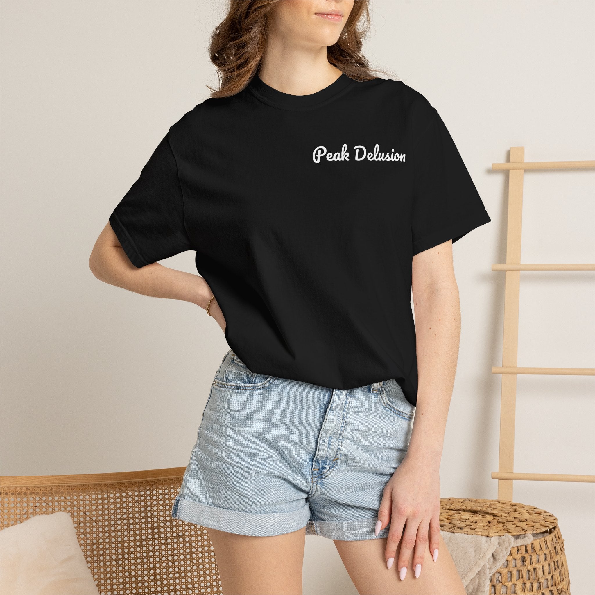 Be Good Do Good Tee — 'Peak Delusion' Script Chest & Lantern Back Graphic T-Shirt