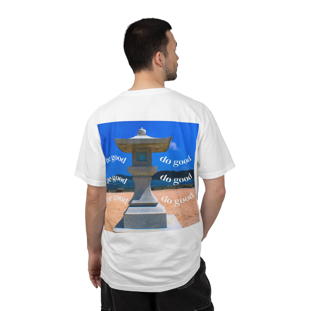 Be Good Do Good Tee — 'Peak Delusion' Script Chest & Lantern Back Graphic T-Shirt
