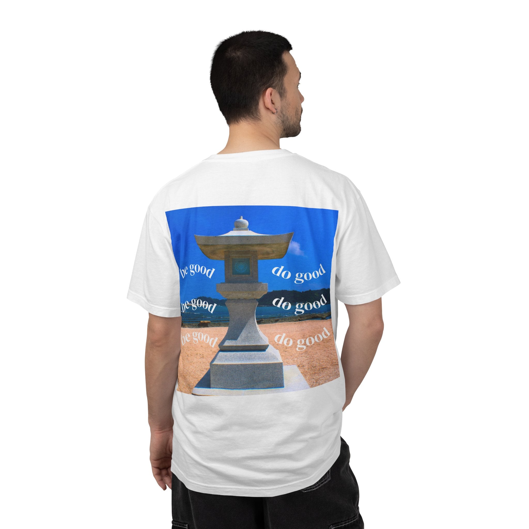 Be Good Do Good Tee — 'Peak Delusion' Script Chest & Lantern Back Graphic T-Shirt