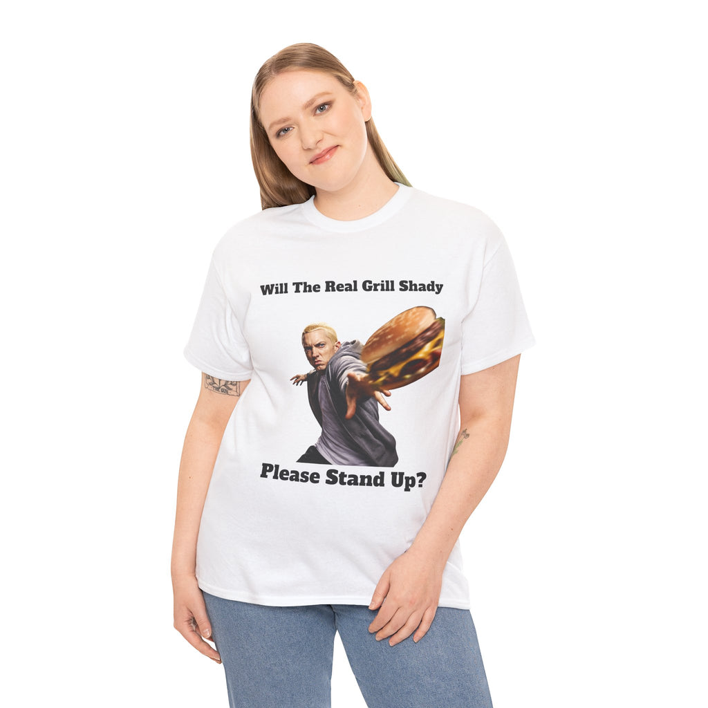 Grill Shady Burger Throwing Tee | Funny Rap Parody T-Shirt