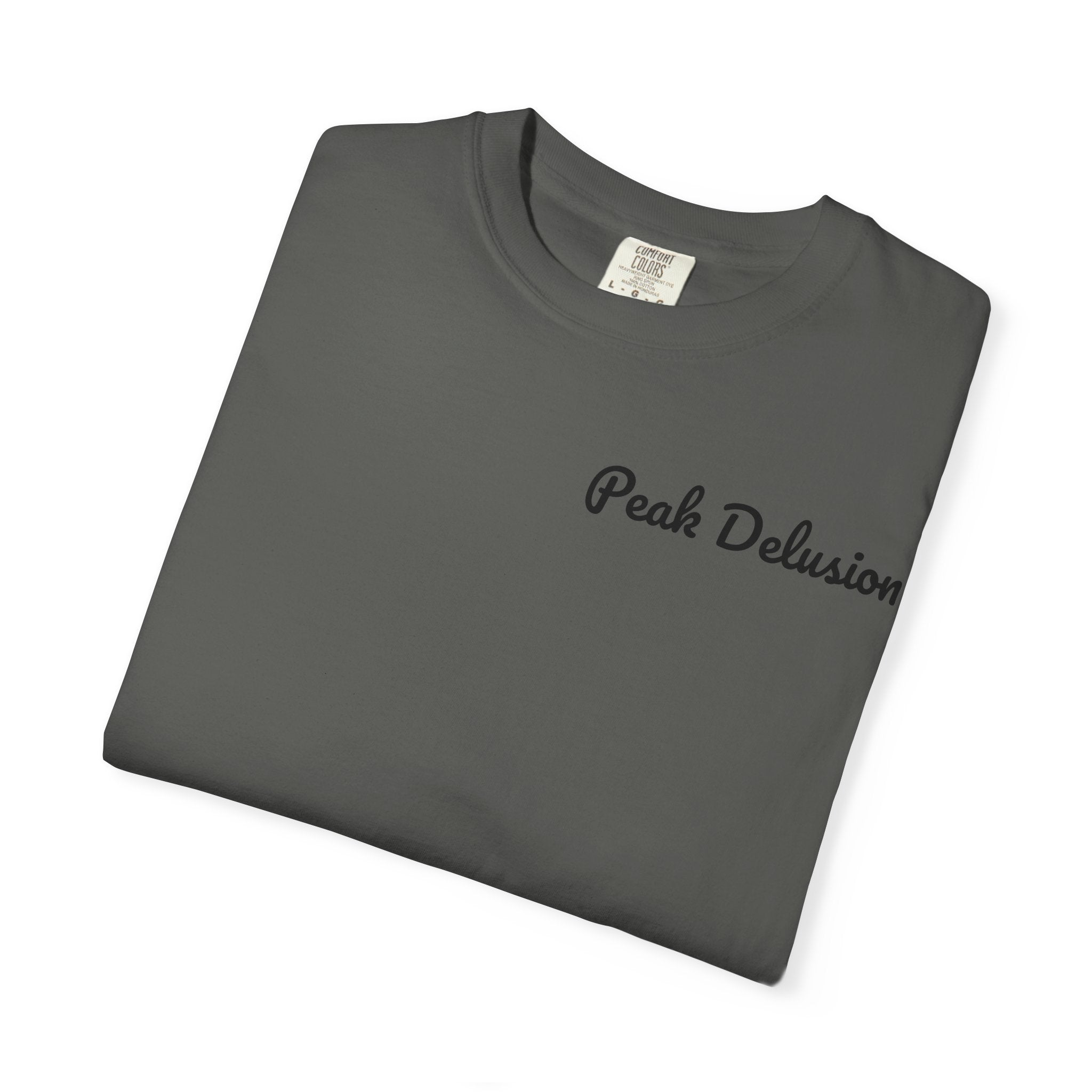 Be Good Do Good Tee — 'Peak Delusion' Script Chest & Lantern Back Graphic T-Shirt
