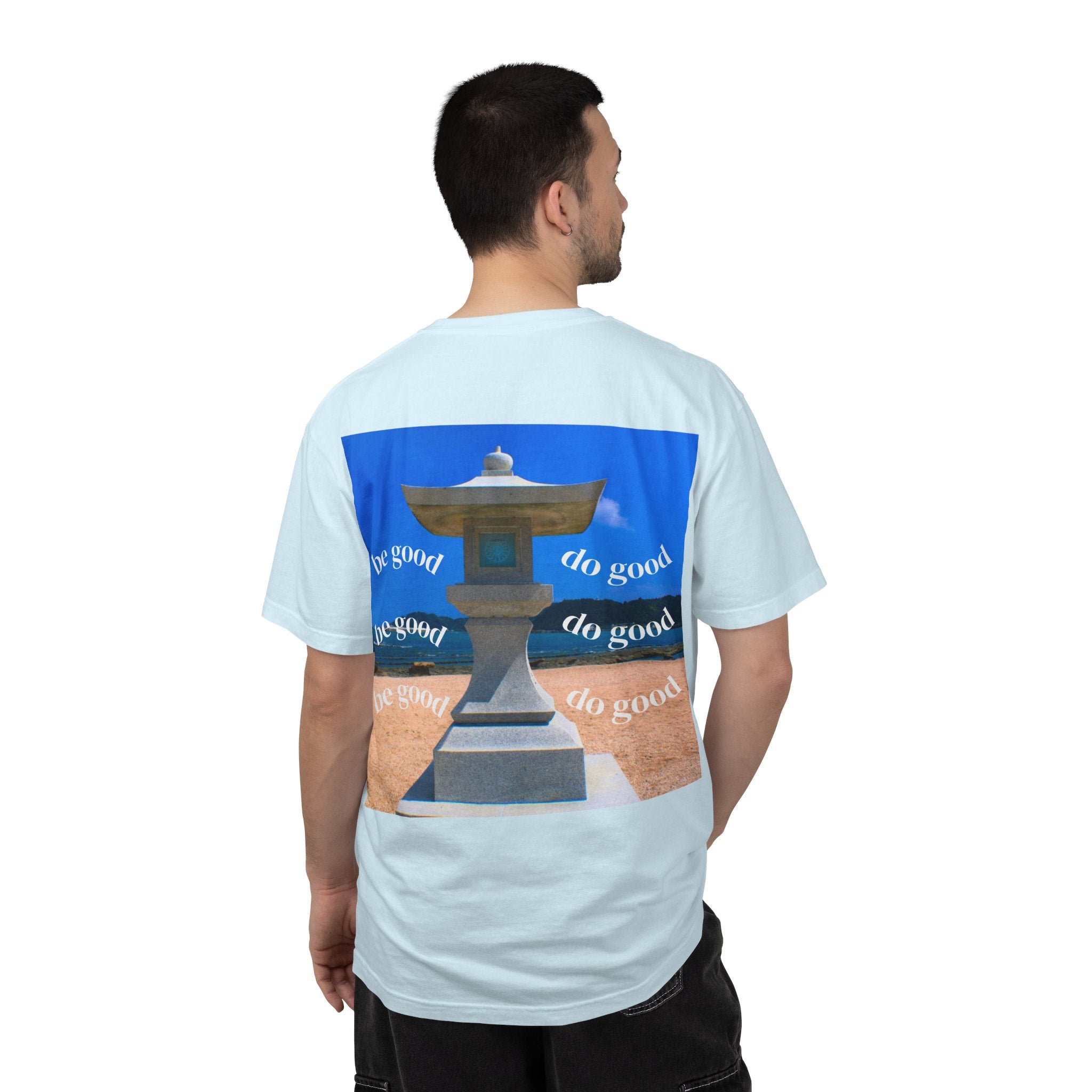 Be Good Do Good Tee — 'Peak Delusion' Script Chest & Lantern Back Graphic T-Shirt