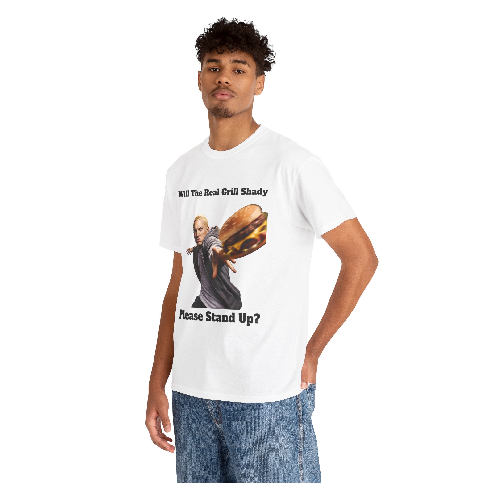 Grill Shady Burger Throwing Tee | Funny Rap Parody T-Shirt