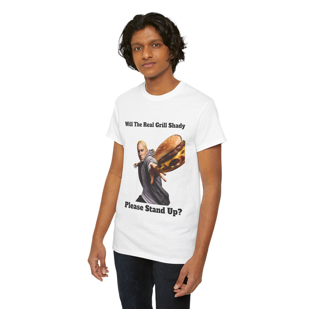 Grill Shady Burger Throwing Tee | Funny Rap Parody T-Shirt